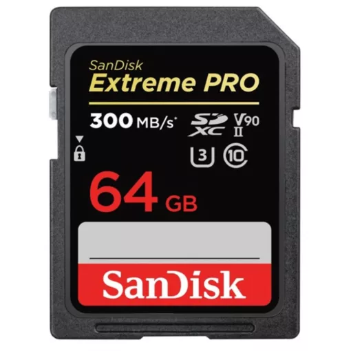SanDisk Extreme PRO SDXC™ memóriakártya 64GB ( 300MB/s olvasási / 260MB/s írási sebesség) UHS-II, Class 10, U3, V90 - 121505