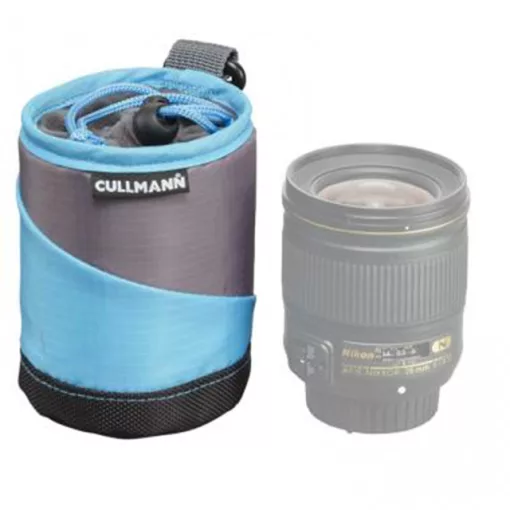 Cullmann Lens Container összehajtható, párnázott objektív tok S, fekete/ciánkék (C98632)
