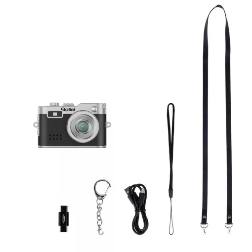 Rollei mini digitális fényképezőgép, kulcstartó, fekete (R12064)