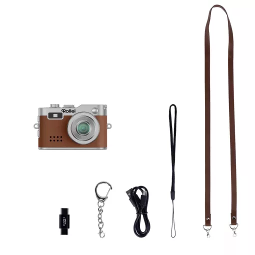 Rollei mini digitális fényképezőgép, kulcstartó, barna (R12066)