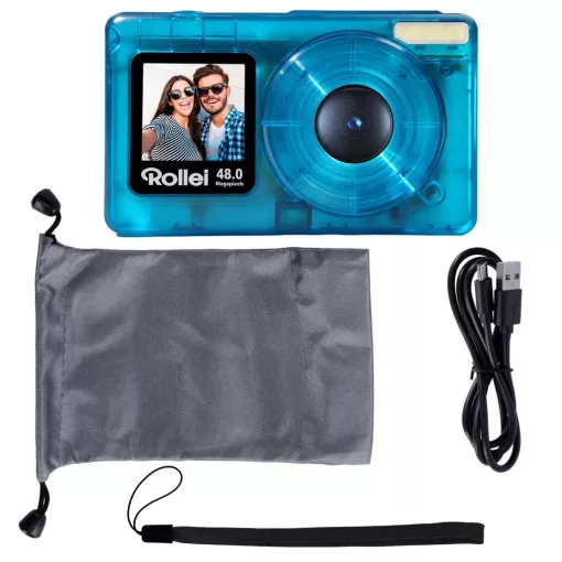 Rollei Compactline Pocket Transparent digitális fényképezőgép, kék (R12098)