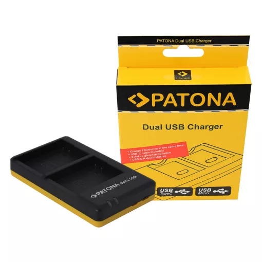 PATONA Dual Akkutöltő Nikon EN-EL14 ENEL14 - USB C kábellel - 1966