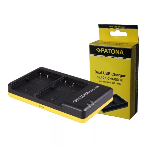 PATONA Dual Akkutöltő Canon BP-508 BP-511 BP-512 Akkuhoz - Micro USB kábellel - 1943