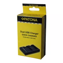 PATONA Dual Akkutöltő Canon BP-508 BP-511 BP-512 Akkuhoz - Micro USB kábellel - 1943