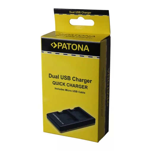 PATONA Dual Akkutöltő Canon BP-508 BP-511 BP-512 Akkuhoz - Micro USB kábellel - 1943