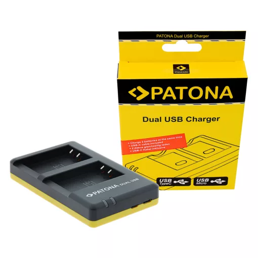 PATONA Slim micro-USB Akkutöltő - Canon LP-E17 EOS 750D 760D Kiss X8i inkl. USB-C Kabel (1939)
