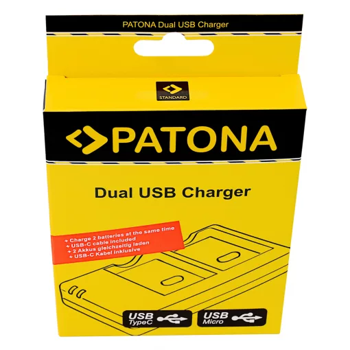 PATONA Slim micro-USB Akkutöltő - Canon LP-E17 EOS 750D 760D Kiss X8i inkl. USB-C Kabel (1939)