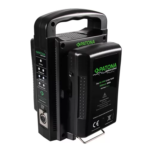 PATONA Dual V-Mount Akkutöltő - 1681 (Sony BP-95W BP-GL65 BP-190WS 4-Pin XLR Kábellel)