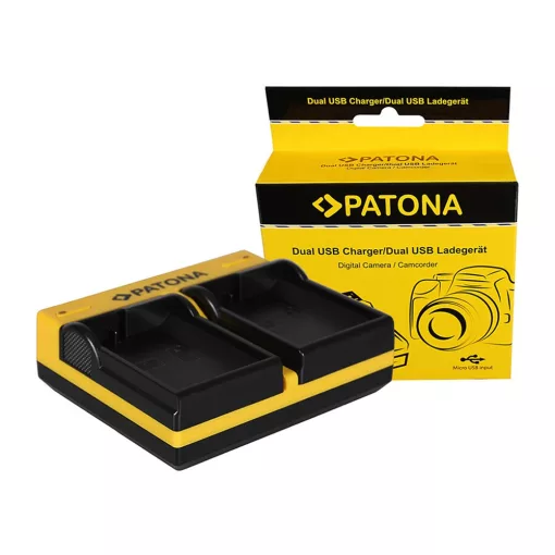 PATONA Dual Akkutöltő Nikon EN-EL15 1 V1 EN-EL15 (D600 D610 D7000 D7100 D800 D8000) Micro-USB Kábellel - 191624