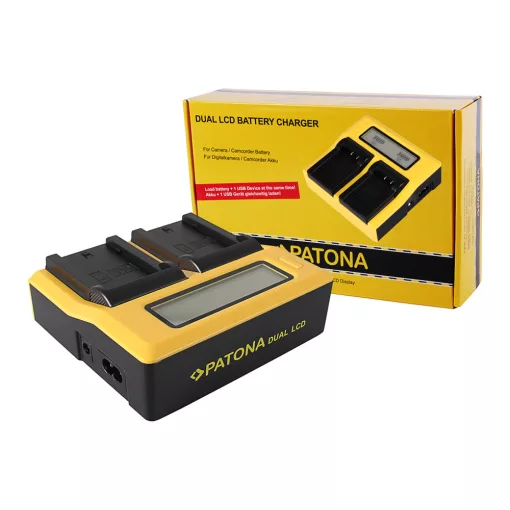 PATONA Dual LCD USB töltő - Sony NP-FZ100 A7 III A7M3 Alpha 7 III A7 R III A7RM3 Alpha 7 R III A9 Alpha 9 FZ100 (7683)