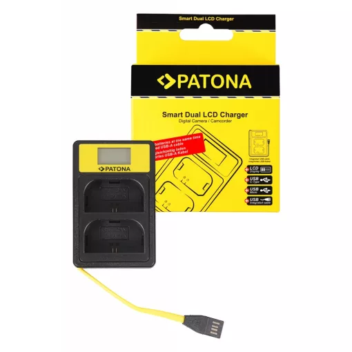PATONA Smart Dual LCD USB Akkutöltő - Canon LP-E6 EOS 5D 60D 60Da 6D 7D EOS70D EOS-70D LP-E6 Mark II (141583)