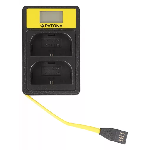 PATONA Smart Dual LCD USB Akkutöltő - Canon LP-E6 EOS 5D 60D 60Da 6D 7D EOS70D EOS-70D LP-E6 Mark II (141583)