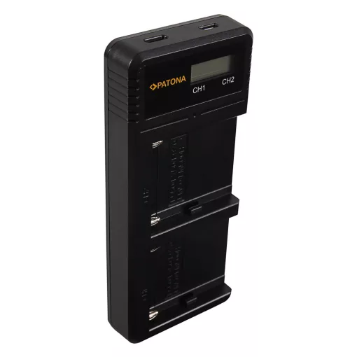 PATONA Dual LCD USB NP-F Akku Töltő - 1886 (Sony F550 F750 F970 FM50 FM500H)