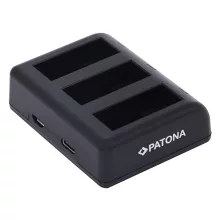 PATONA Tripla töltő - GoPro Hero 9 Hero 10 Hero 11 AHDBT901 ADBAT001 ADDBD-211 inkl. Micro USB Kábellel (9884)