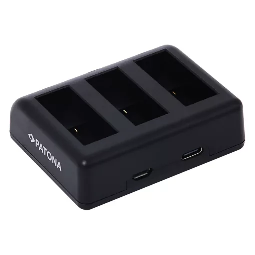PATONA Tripla töltő - GoPro Hero 9 Hero 10 Hero 11 AHDBT901 ADBAT001 ADDBD-211 inkl. Micro USB Kábellel (9884)