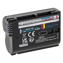 PATONA Platinum Akkumulátor USB-C input - Nikon EN-EL15C (D7000 D7100 D600 D610 D800 D800E D810 D850 Z7 V1) - 1363