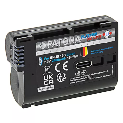 PATONA Platinum Akkumulátor USB-C input - Nikon EN-EL15C (D7000 D7100 D600 D610 D800 D800E D810 D850 Z7 V1) - 1363