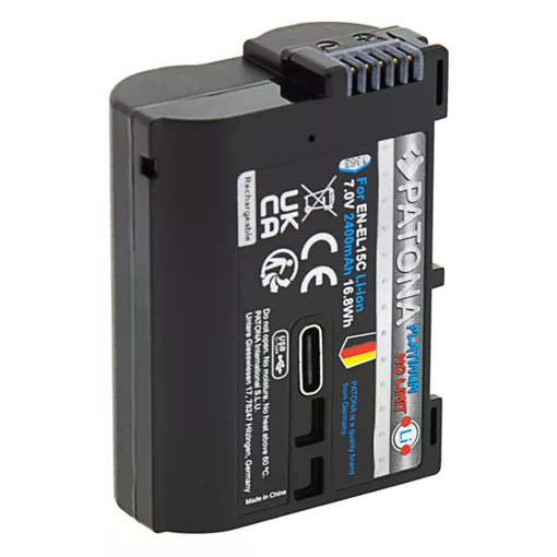 PATONA Platinum Akkumulátor USB-C input - Nikon EN-EL15C (D7000 D7100 D600 D610 D800 D800E D810 D850 Z7 V1) - 1363