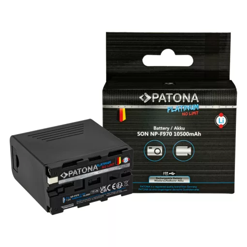 PATONA Platinum NP-F970 Akku USB-C imput - 1377 (Sony NP-F970 F960 F950 PD20W USB-A 5V/2A)