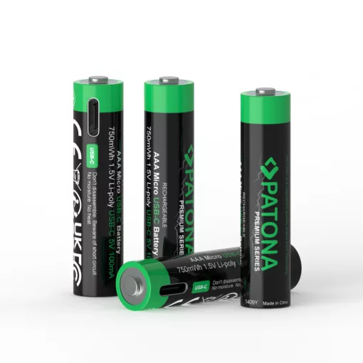 PATONA Premium USB-C 4x AAA Micro Akku Li 750mWh - Y kábellel (1409Y)