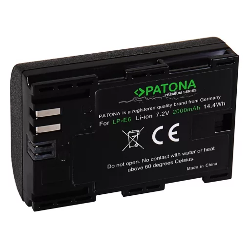 PATONA Premium Akkumulátor Canon LP-E6 LPE6 (EOS 60D 70D 5D 6D 7D Mark III) - 1212