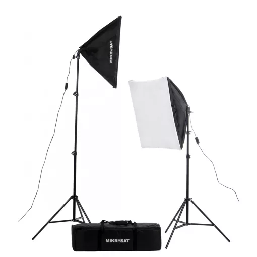 Mikrosat CLK3 Youtuber Softbox Szett - 2x85W teljesítmény + 60x60cm softbox