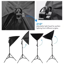 Mikrosat CLK3 Youtuber Softbox Szett - 2x85W teljesítmény + 60x60cm softbox