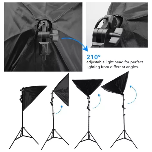 Mikrosat CLK3 Youtuber Softbox Szett - 2x85W teljesítmény + 60x60cm softbox