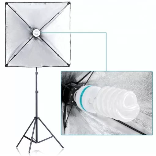 Mikrosat CLK3 Youtuber Softbox Szett - 2x85W teljesítmény + 60x60cm softbox