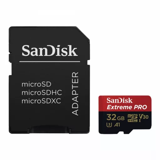 SANDISK MICROSD EXTREME PRO KÁRTYA 32GB, 100MB/s CL10 UHS-I, V30, A1 (173427)