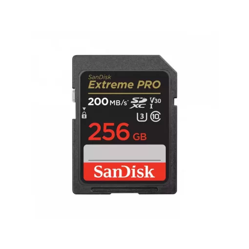 SanDisk Extreme PRO SDXC™ memóriakártya 256GB ( 200MB/s olvasási / 140MB/s írási sebesség) UHS-I, Class 10, U3, V30 (121597)