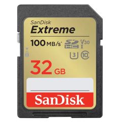   SanDisk Extreme SDXC™ memóriakártya 32GB (100MB/s olvasási / 70MB írási sebesség ) UHS-I, Class 10, U3, V30 (215402)