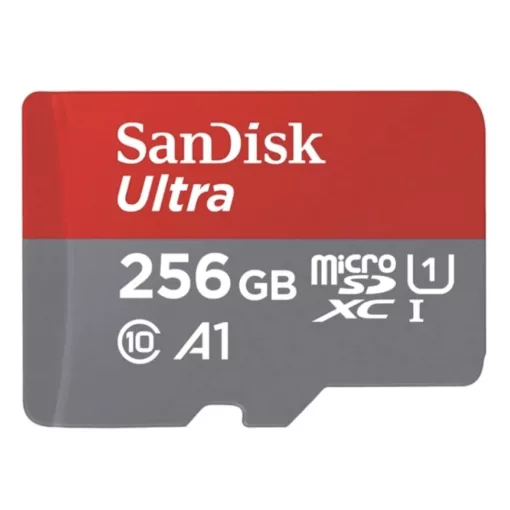 SANDISK microSDXC™256GB Mobile Ultra™ memóriakártya, + adapter, (150MB/s) class 10, A1 + Android APP (215423)