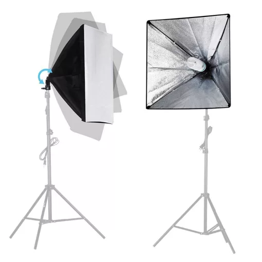 Mikrosat 60x60 cm-es nyitható softbox E27 foglalattal SB107 (fénycső nélkül)
