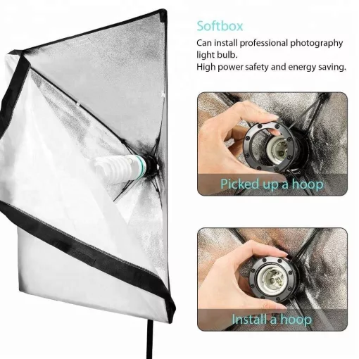Mikrosat 60x60 cm-es nyitható softbox E27 foglalattal SB107 (fénycső nélkül)