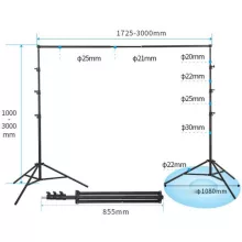 Jinbei JB10-3000FPG háttértartó szett hordtáskával