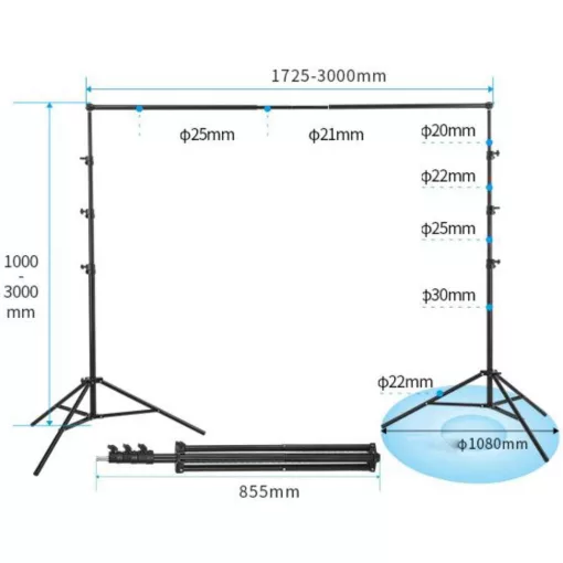 Jinbei JB10-3000FPG háttértartó szett hordtáskával