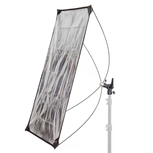 Mikrosat négyzetes derítőlap 70x110cm (RE217) állványra helyezhető tartóval (arany - ezüst)