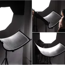 Mikrosat RE221 2in1 Íves Derítőlap 167x61cm (Ezüst/Fekete)