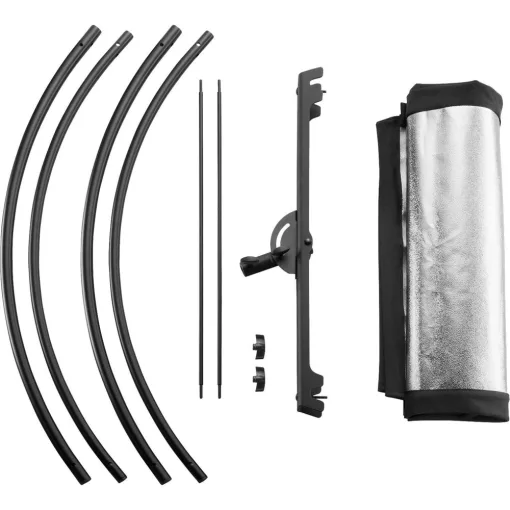 Mikrosat RE221 2in1 Íves Derítőlap 167x61cm (Ezüst/Fekete)