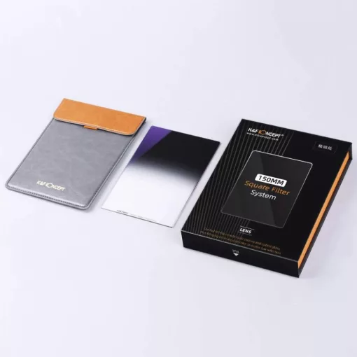 K&F Concept 100*150*2 mm, lágy átmenetű lapszűrő, GND16, KF-01-1456 - vízálló, karcálló, HD, többrétegű bevonattal + tok