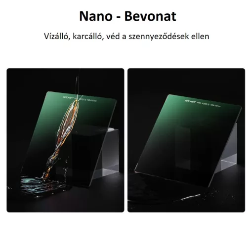 K&F Concept négyzet alakú lapszűrő 100*100*2mm, KF-01-1145 - ND8, vízálló, karcálló, HD, MRC bevonattal