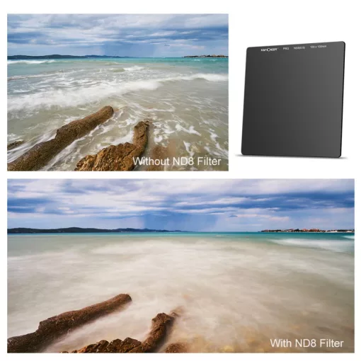 K&F Concept négyzet alakú lapszűrő 100*100*2mm, KF-01-1145 - ND8, vízálló, karcálló, HD, MRC bevonattal