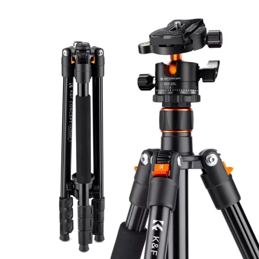 K&F Concept K234A1+BH-28L állvány, 156cm magasság, 10kg teherbírás (KF-09-080V1)