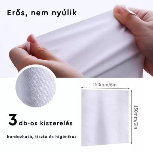 K&F Concept mikroszálas törlőkendő, 15x15cm, száraz, fehér (KF-1683)