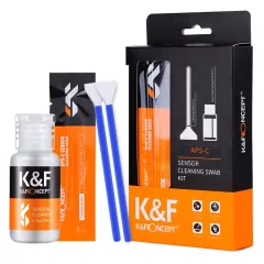   K&F Concept kamera aps-c érzékelő tisztító szett, 16 mm, 10 db-os + 20 ml tisztító folyadékkal (KF-1616)