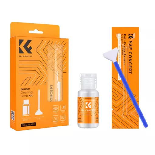 K&F Concept kamera full frame tisztító szett, 24 mm, 10 db-os + 20 ml tisztító folyadékkal (KF-1617)