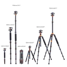 K&F Concept D255C4+BH-28L karbon állvány + monopod + telefon adapter, fekete-narancs (KF-09-093V2)