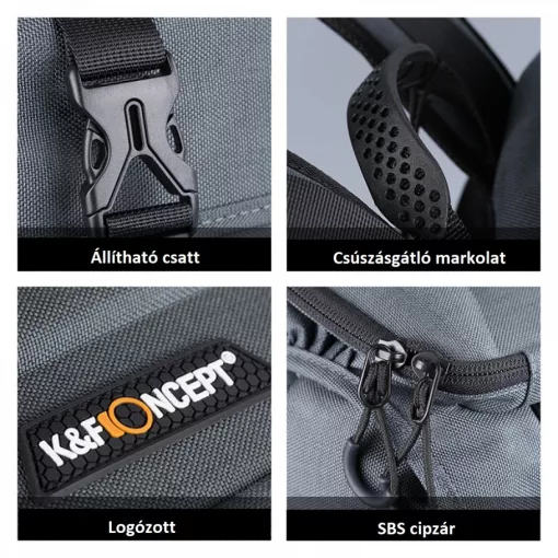 K&F Concept 13-098V1 professzionális kamera hátizsák, laptop zsebbel 22L