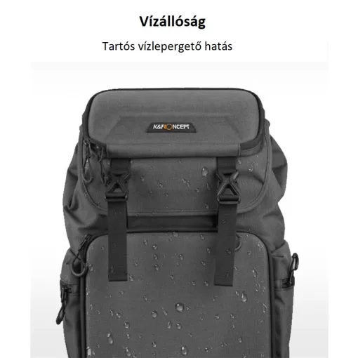 K&F Concept 13-098V1 professzionális kamera hátizsák, laptop zsebbel 22L